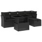 vidaXL Set de sofás de jardín 6 piezas y cojines ratán sintético negro vidaXL Set de sofás de jardín 6 piezas y cojines ratán sintético negro
