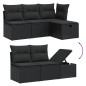 vidaXL Set de sofás de jardín 6 piezas y cojines ratán sintético negro vidaXL Set de sofás de jardín 6 piezas y cojines ratán sintético negro