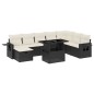 vidaXL Set de sofás de jardín 8 piezas y cojines ratán sintético negro vidaXL Set de sofás de jardín 8 piezas y cojines ratán sintético negro