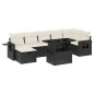 vidaXL Set de sofás de jardín 8 piezas y cojines ratán sintético negro vidaXL Set de sofás de jardín 8 piezas y cojines ratán sintético negro