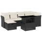 vidaXL Set de sofás de jardín 7 pzas con cojines ratán sintético negro vidaXL Set de sofás de jardín 7 pzas con cojines ratán sintético negro