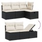 vidaXL Set de sofás de jardín 7 pzas con cojines ratán sintético negro vidaXL Set de sofás de jardín 7 pzas con cojines ratán sintético negro
