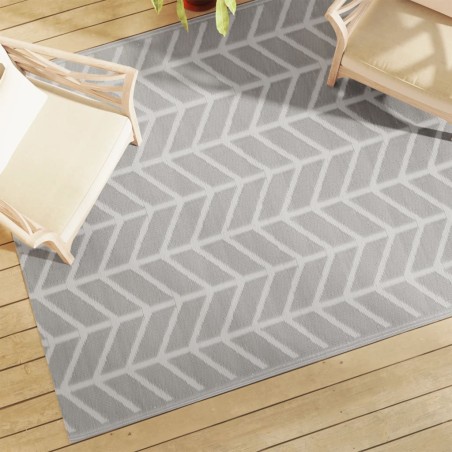 vidaXL Alfombra de exterior PP gris 160x230 cm