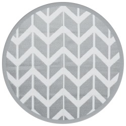vidaXL Alfombra de exterior PP gris Ø120 cm