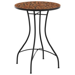 vidaXL Mesa de bistró de mosaico cerámica terracota Ø50x70 cm