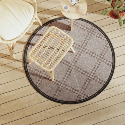 vidaXL Alfombra de exterior PP marrón Ø120 cm