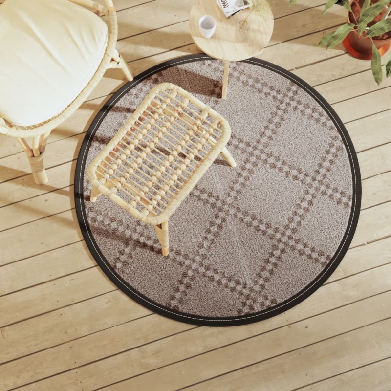 vidaXL Alfombra de exterior PP marrón Ø120 cm