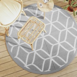 vidaXL Alfombra de exterior PP gris Ø160 cm