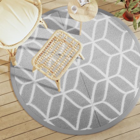 vidaXL Alfombra de exterior PP gris Ø160 cm