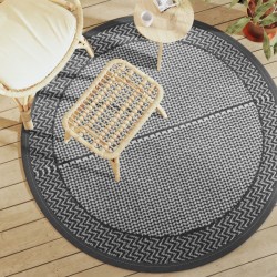 vidaXL Alfombra de exterior PP gris Ø160 cm
