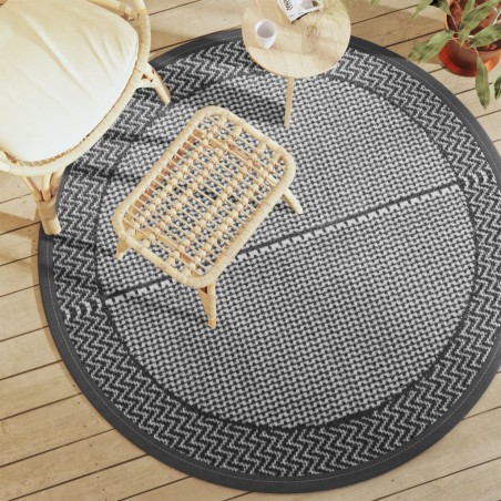 vidaXL Alfombra de exterior PP gris Ø160 cm