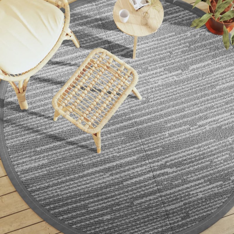 vidaXL Alfombra de exterior PP gris Ø200 cm vidaXL Alfombra de exterior PP gris Ø200 cm