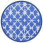 vidaXL Alfombra de exterior PP azul y blanco Ø120 cm