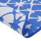 vidaXL Alfombra de exterior PP azul y blanco Ø120 cm