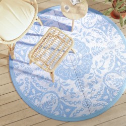 vidaXL Alfombra de exterior PP azul bebé Ø160 cm
