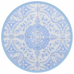 vidaXL Alfombra de exterior PP azul bebé Ø160 cm