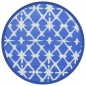 vidaXL Alfombra de exterior PP azul y blanco Ø200 cm vidaXL Alfombra de exterior PP azul y blanco Ø200 cm