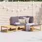 vidaXL Set de muebles de jardín 4 pzs y cojines madera maciza acacia