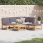 vidaXL Juego de muebles jardín 6 pzas con cojines madera maciza acacia vidaXL Juego de muebles jardín 6 pzas con cojines madera maciza acacia