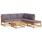 vidaXL Juego de muebles jardín 6 pzas con cojines madera maciza acacia vidaXL Juego de muebles jardín 6 pzas con cojines madera maciza acacia