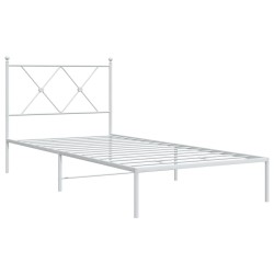 vidaXL Estructura de cama de metal con cabecero blanco 90x200 cm