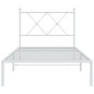vidaXL Estructura de cama de metal con cabecero blanco 90x200 cm vidaXL Estructura de cama de metal con cabecero blanco 90x200 cm