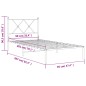 vidaXL Estructura de cama de metal con cabecero blanco 90x200 cm vidaXL Estructura de cama de metal con cabecero blanco 90x200 cm