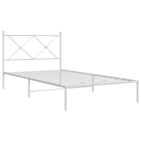 vidaXL Estructura de cama de metal con cabecero blanco 100x200 cm