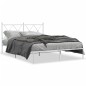 vidaXL Estructura de cama de metal con cabecero blanca 135x190 cm