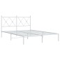 vidaXL Estructura de cama de metal con cabecero blanca 135x190 cm