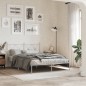 vidaXL Estructura de cama de metal con cabecero blanca 135x190 cm