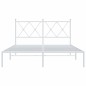 vidaXL Estructura de cama de metal con cabecero blanca 135x190 cm