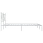 vidaXL Estructura de cama de metal con cabecero blanca 135x190 cm