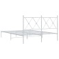 vidaXL Estructura de cama de metal con cabecero blanca 135x190 cm