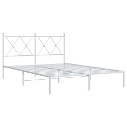 vidaXL Estructura de cama con cabecero metal blanca 140x200 cm