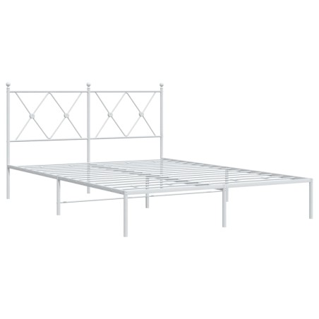 vidaXL Estructura de cama con cabecero metal blanca 140x200 cm