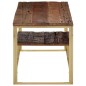 vidaXL Mesa de centro acero inoxidable madera maciza traviesa dorado vidaXL Mesa de centro acero inoxidable madera maciza traviesa dorado