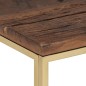 vidaXL Mesa de centro acero inoxidable madera maciza traviesa dorado vidaXL Mesa de centro acero inoxidable madera maciza traviesa dorado