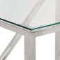 vidaXL Mesa consola acero inoxidable plateado y vidrio templado vidaXL Mesa consola acero inoxidable plateado y vidrio templado