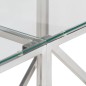 vidaXL Mesa consola acero inoxidable plateado y vidrio templado vidaXL Mesa consola acero inoxidable plateado y vidrio templado