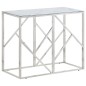 vidaXL Mesa consola acero inoxidable plateado y vidrio templado vidaXL Mesa consola acero inoxidable plateado y vidrio templado