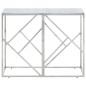 vidaXL Mesa consola acero inoxidable plateado y vidrio templado vidaXL Mesa consola acero inoxidable plateado y vidrio templado