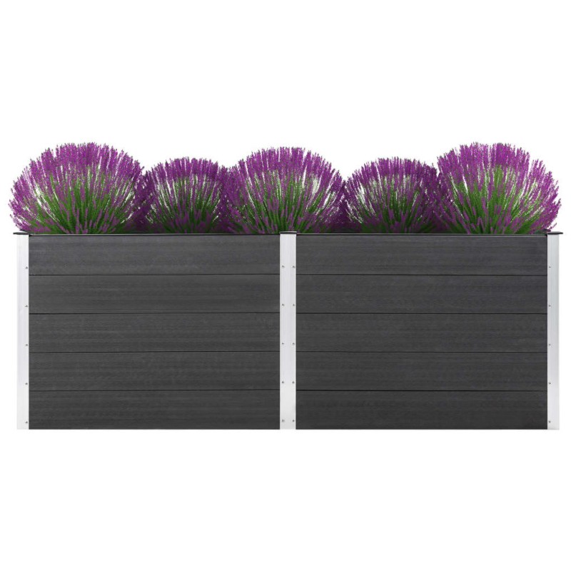 vidaXL Arriate de WPC gris 250x100x91 cm vidaXL Arriate de WPC gris 250x100x91 cm