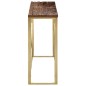 vidaXL Mesa consola acero inoxidable madera maciza traviesa dorado vidaXL Mesa consola acero inoxidable madera maciza traviesa dorado