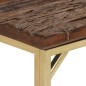 vidaXL Mesa consola acero inoxidable madera maciza traviesa dorado vidaXL Mesa consola acero inoxidable madera maciza traviesa dorado