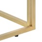 vidaXL Mesa consola acero inoxidable madera maciza traviesa dorado vidaXL Mesa consola acero inoxidable madera maciza traviesa dorado