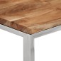 vidaXL Mesa consola acero inoxidable y madera maciza acacia plateada vidaXL Mesa consola acero inoxidable y madera maciza acacia plateada