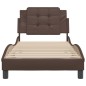 vidaXL Estructura de cama cabecero cuero sintético marrón 100x200 cm vidaXL Estructura de cama cabecero cuero sintético marrón 100x200 cm