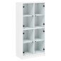 vidaXL Aparador alto con puertas madera ingeniería blanco 68x37x142 cm