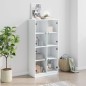 vidaXL Aparador alto con puertas madera ingeniería blanco 68x37x142 cm